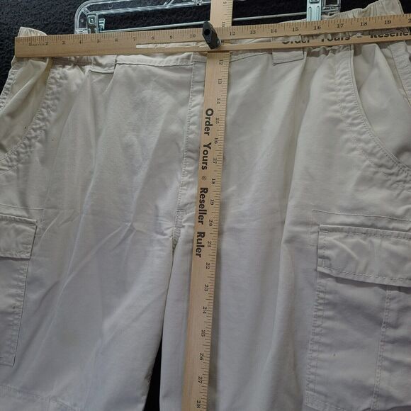 Savane Mens Shorts Beige Size 42 Cotton Blend Button Zip Closure Pockets - Picture 3 of 12